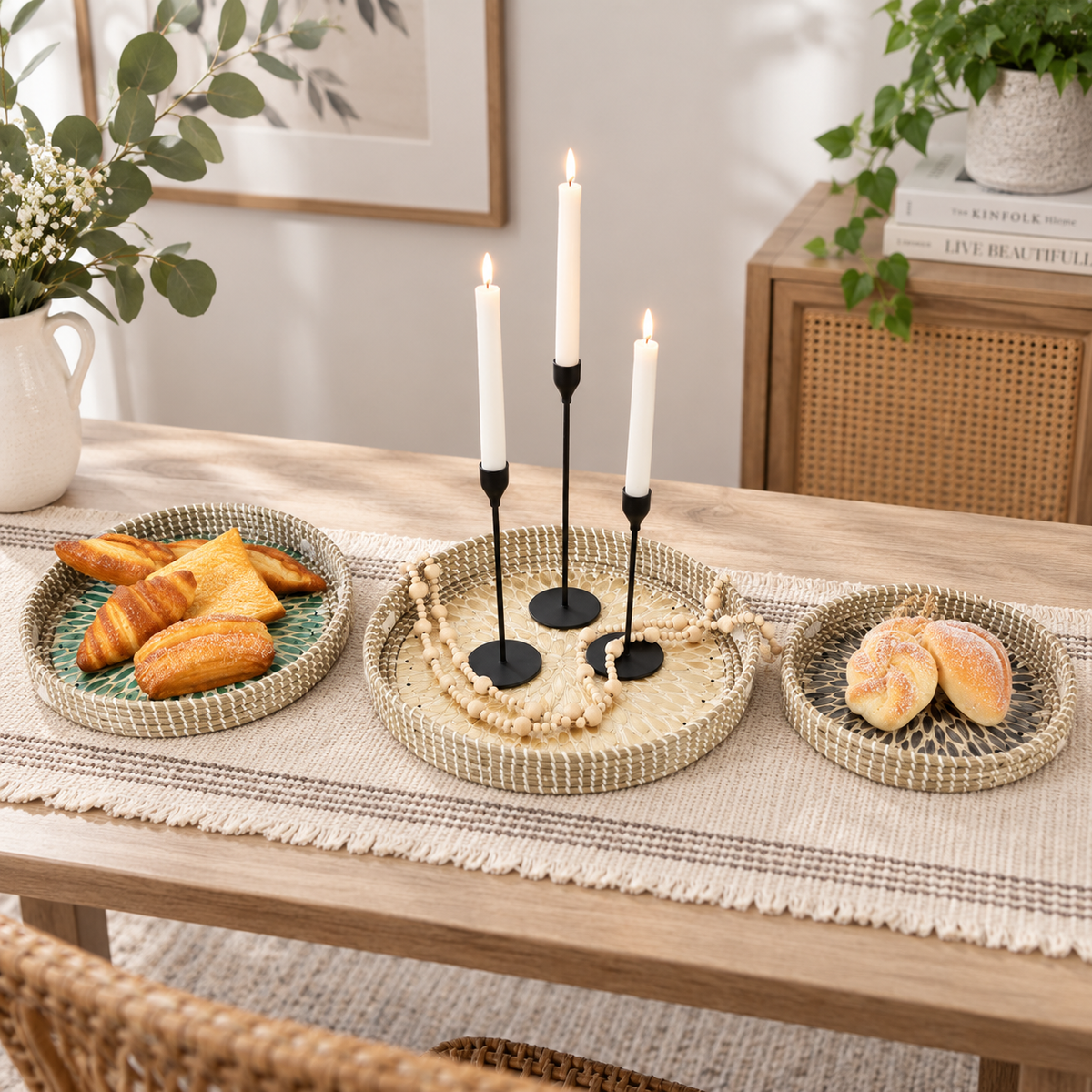 Seagrass Woven Display Tray Set
