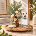 Rustic Wooden Round Organizer Tray