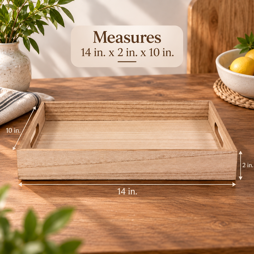 Wooden Organizer Tray with Handles