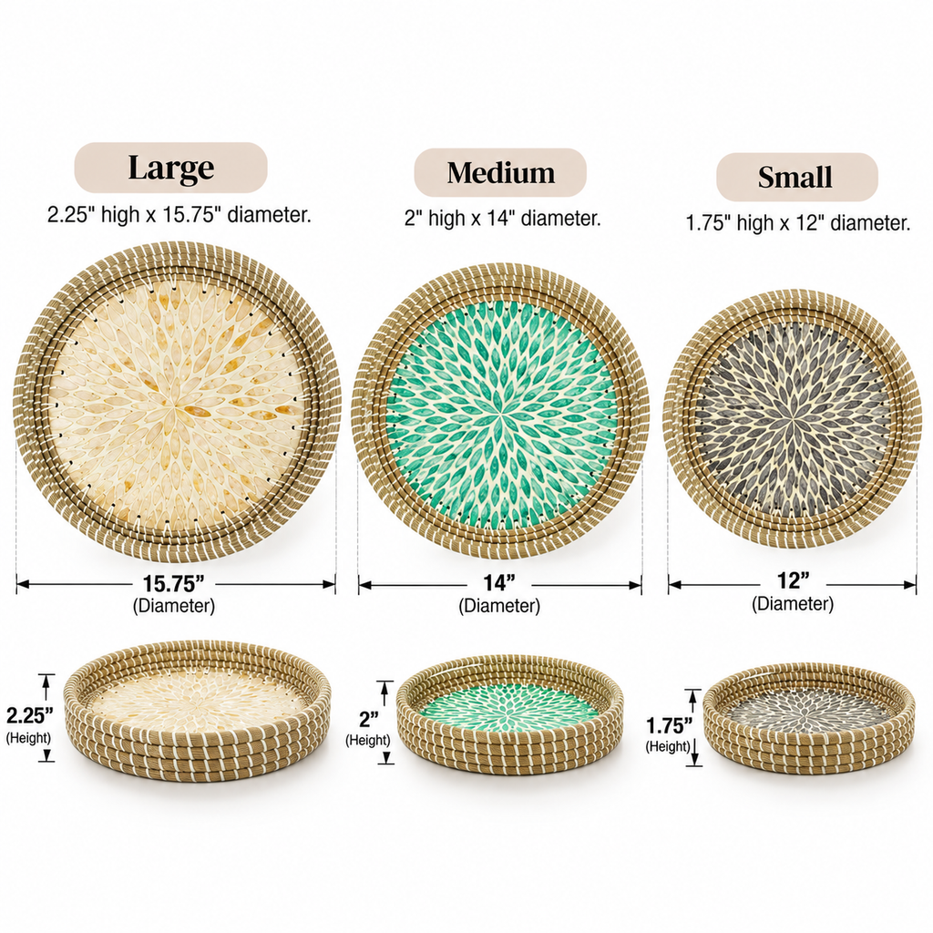 Seagrass Woven Display Tray Set