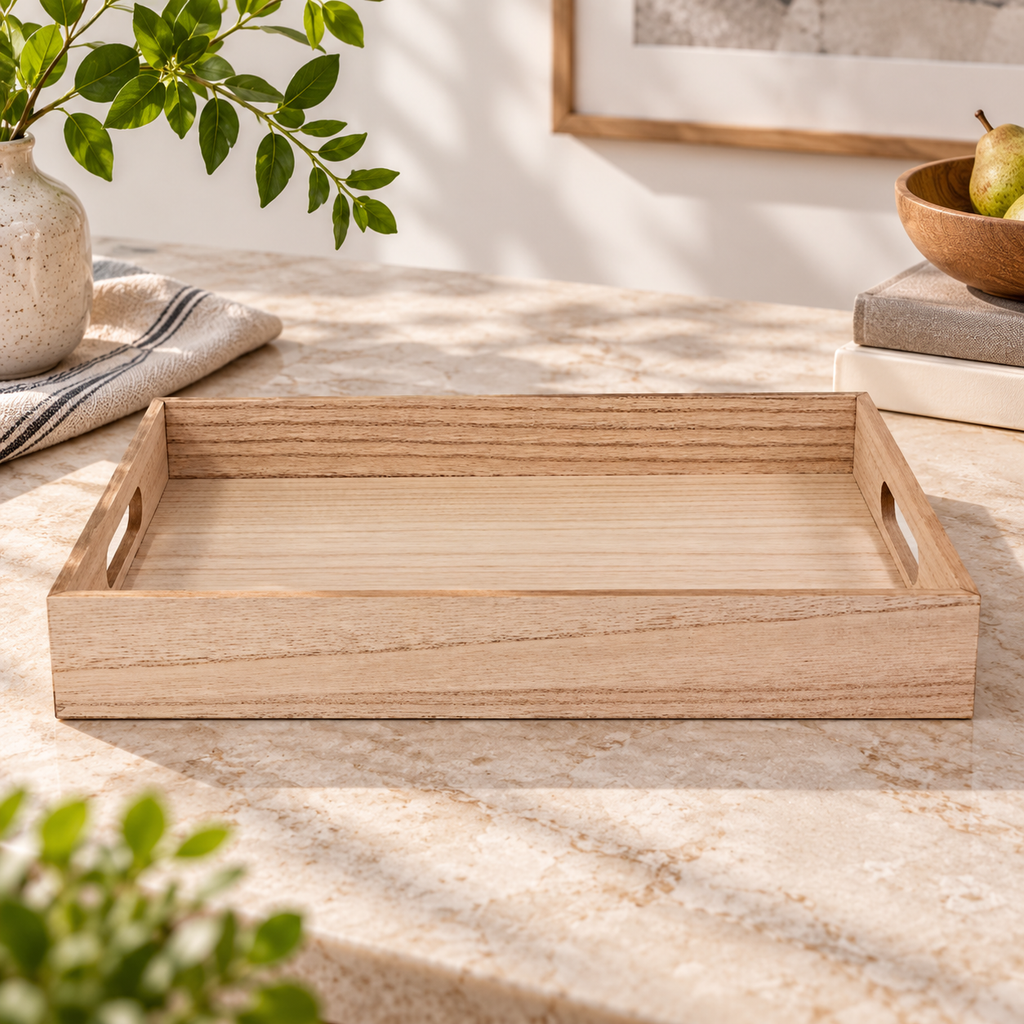 Wooden Organizer Tray with Handles